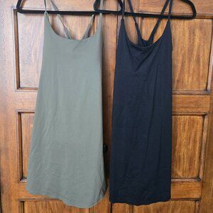 Halara | TWO, Softly ZeroPlush 2-in-1 Pocket Mini Active Dress | Black & Green